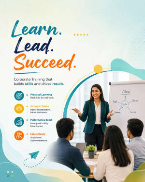A corporate trainer leading a business workshop for employees in a conference room