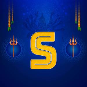 Dussehra celebration with letter S and trident symbols