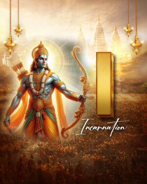 Lord Rama Incarnation Marketing Image For WhatsApp