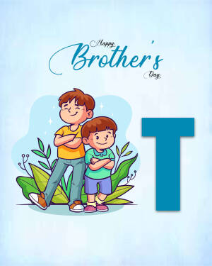 Illustration of two brothers with arms crossed and the text 'Happy Brother's Day'