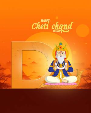 Illustration of Lord Jhulelal for Cheti Chand festival