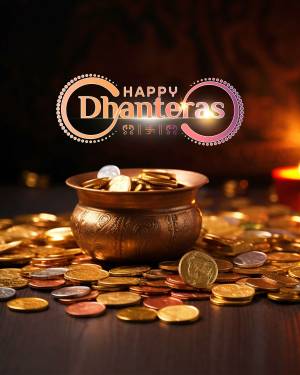 Happy Dhanteras - Golden Prosperity Flyer For Twitter