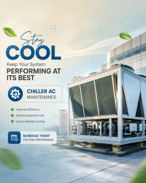Professional chiller air conditioning maintenance service advertisement for industrial HVAC systems