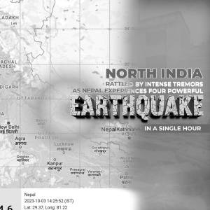 Map of North India highlighting earthquake impact