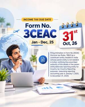 Professional man reviewing income tax documents for Form 3CEAC filing