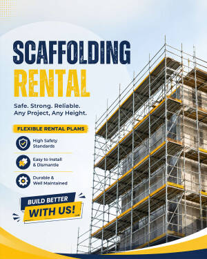 Commercial scaffolding rental services for construction projects featuring safety and durability