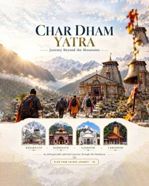 Pilgrims visiting the Char Dham temples in the Himalayan mountains