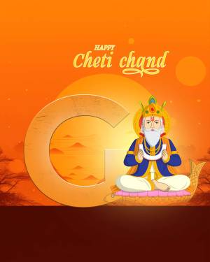 Illustration of Lord Jhulelal for Cheti Chand festival