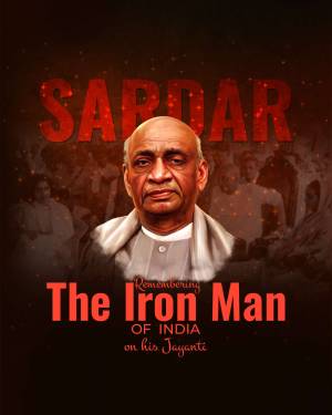 Portrait of Sardar Vallabhbhai Patel with text commemorating his birth anniversary.