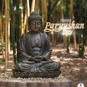 Happy Paryushan Day - Buddha Statue Image For Twitter