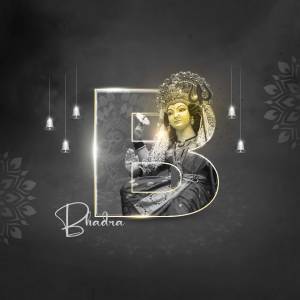 Letter 'B' with a portrait of a woman in traditional attire
