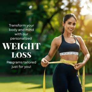 Woman measuring waist with a tape, promoting weight loss programs
