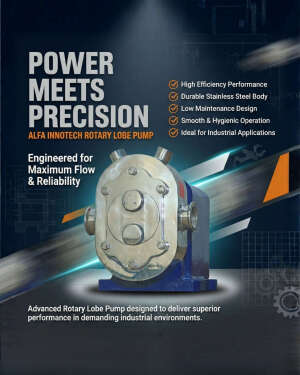 Alfa Innotech high efficiency stainless steel rotary lobe pump for industrial applications