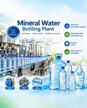 Modern mineral water bottling plant production line with automated purification and packaging technology