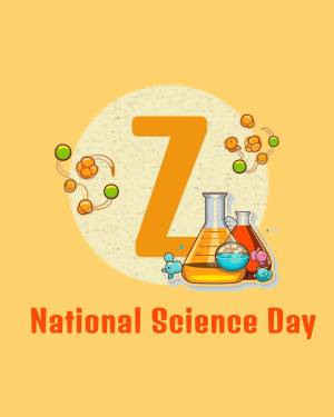 Illustration for National Science Day featuring scientific equipment and the letter 'Z'