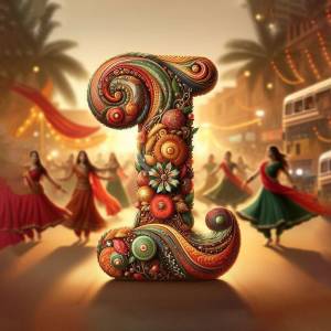 Intricate number '1' decorated with Indian cultural elements and dancers