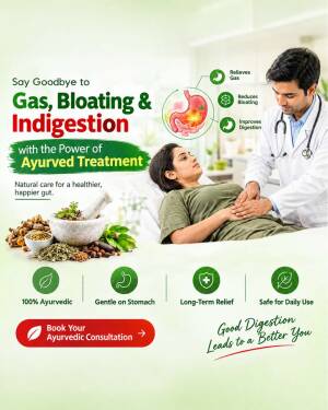 A doctor treating a patient for digestive issues using Ayurvedic methods