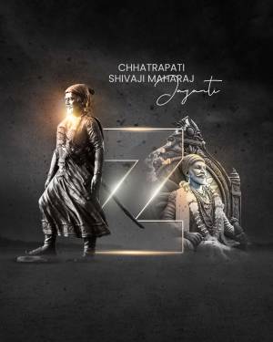Portrait of Chhatrapati Shivaji Maharaj with a stylized design