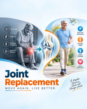 Side by side comparison of a man suffering from knee pain and a healthy man walking after joint replacement surgery.