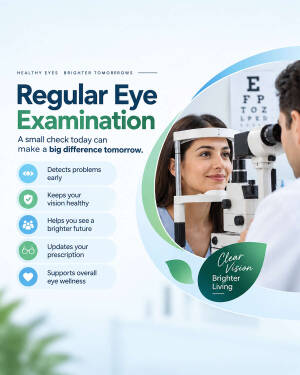 A woman getting her eyes checked by an optometrist for a regular vision examination.
