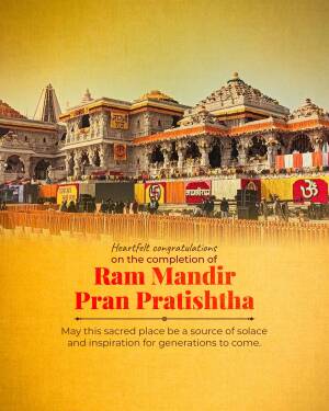 Ram Mandir Pran Pratishtha Poster For X