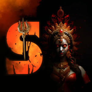 Image of the letter 'S' with a depiction of Goddess Durga