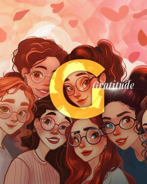 Illustration of a group of diverse women with a large yellow 'G' overlayed.