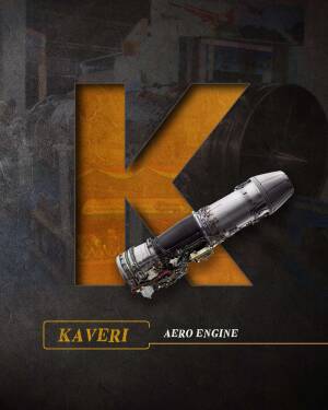 Image of the Kaveri Aero Engine with a prominent 'K' design.