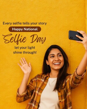 Woman taking a selfie for National Selfie Day