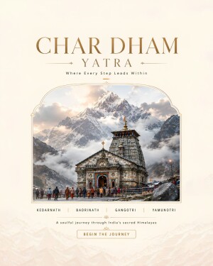Kedarnath Temple nestled in the Himalayas during the Char Dham Yatra pilgrimage.