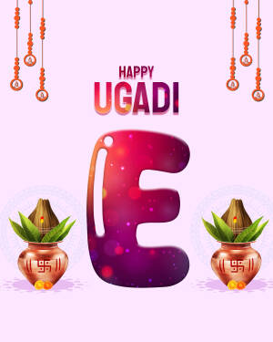 Ugadi festival greeting with traditional decorations