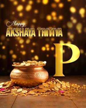 Akshaya Tritiya celebration with gold coins and a pot
