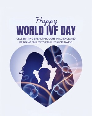 World IVF Day celebration with a family silhouette inside a heart