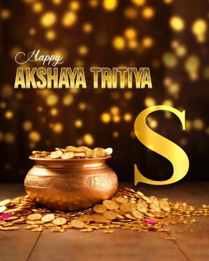 Akshaya Tritiya celebration with gold coins and pot