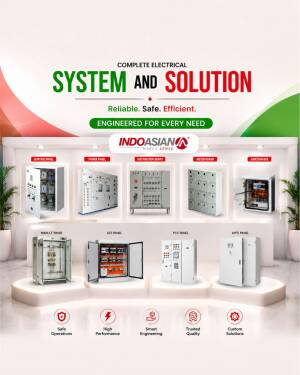 Indoasian electrical power distribution panels and control cabinets on display
