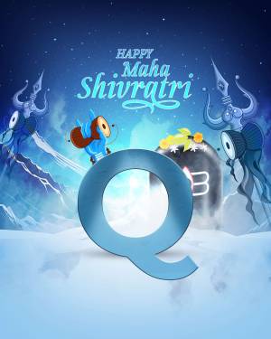 Illustration of Lord Shiva and elements related to Maha Shivaratri festival.
