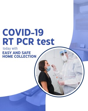 A healthcare worker performing a COVID-19 RT PCR test on a pregnant woman at home.