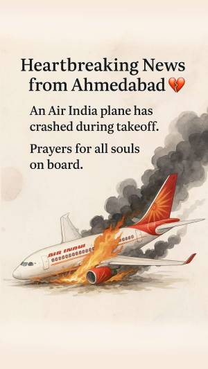 Air India Plane Crash News Update Marketing Image For Threads