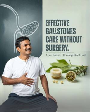 A smiling man indicating relief from gallstones with natural homeopathic treatment without surgery