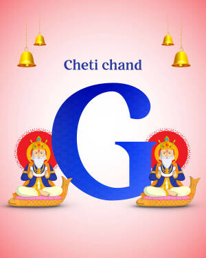 Cheti Chand festival graphic with letter G and Jhulelal images
