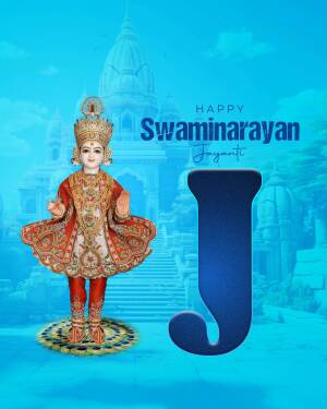 Image of Swaminarayan with text 'Happy Swaminarayan Jayanti'