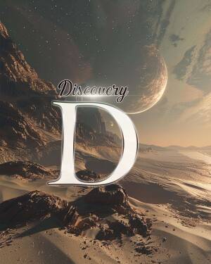 Letter 'D' with a space and planetary background