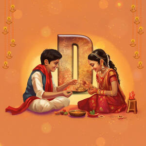 Brother and sister celebrating Raksha Bandhan
