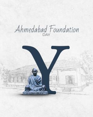 Ahmedabad Foundation Day celebration with Mahatma Gandhi statue