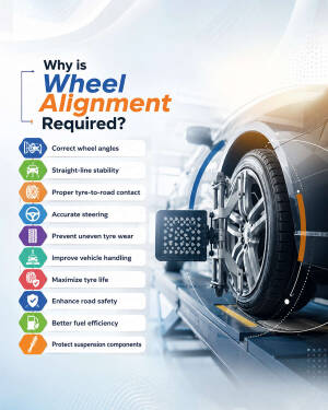 Infographic showing the benefits of regular wheel alignment for car maintenance
