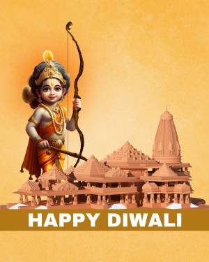Happy Diwali With Lord Rama Social Media Post For Pinterest