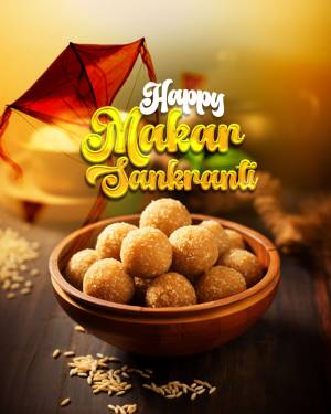 Makar Sankranti sweets and kite
