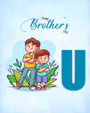 Illustration of two brothers with a 'U' letter and 'Happy Brother's Day' text.