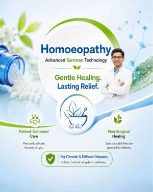 A doctor promoting advanced German technology in homoeopathy for natural healing.