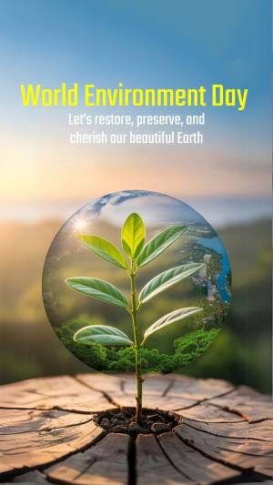 World Environment Day - Restore, Preserve, Cherish Banner For Threads